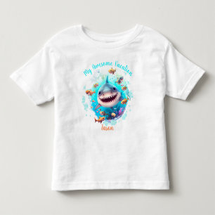 Aangepaste jongen voor Cute Shark Summer Vacation Kinder Shirts