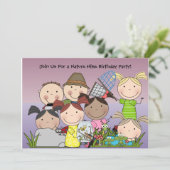 Aangepaste jongens en meisjes Natuur Hike Birthday Kaart (Staand voorkant)