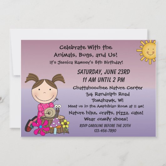 Aangepaste jongens en meisjes Natuur Hike Birthday Kaart (Achterkant)