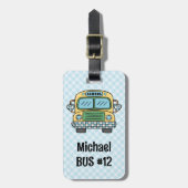 Aangepaste jongens rugzak tag bus info tag bagagelabel (Voorkant verticaal)