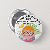 Aangepaste jongensboekhouder Breng je kind naar de Ronde Button 5,7 Cm (Voorkant /achterkant)