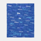 Aangepaste jongensnaam gepersonaliseerd blauw fleece deken (Voorkant)