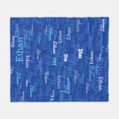 Aangepaste jongensnaam gepersonaliseerd blauw fleece deken (Voorkant (Horizontaal))