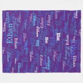 Aangepaste jongensnaam Gepersonaliseerde koninklij Fleece Deken (Voorkant (Horizontaal))