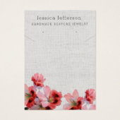 Aangepaste joodse Floral Linen-kaart Visitekaartje (Voorkant)