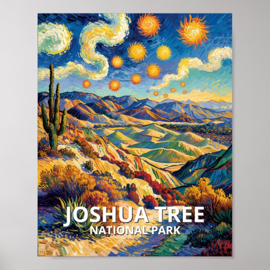 Aangepaste Joshua Tree Keys View Van Gogh Landscha Poster (Voorkant)