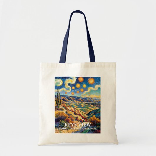 Aangepaste Joshua Tree Keys View Van Gogh Landscha Tote Bag (Voorkant)
