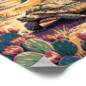 Aangepaste Joshua Tree Schildpad Retro Woestijn La Poster (Hoek)
