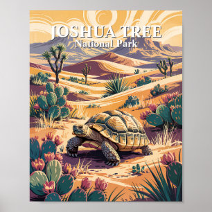 Aangepaste Joshua Tree Schildpad Retro Woestijn La Poster