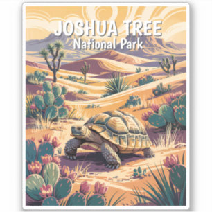 Aangepaste Joshua Tree Schildpad Retro Woestijn La Sticker