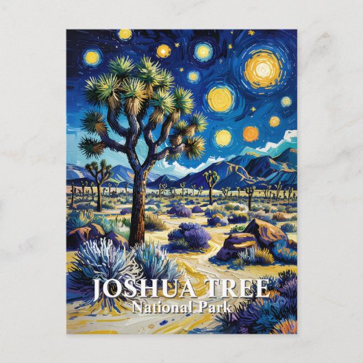 Aangepaste Joshua Tree Van Gogh Starry Night Moder Briefkaart (Voorkant)