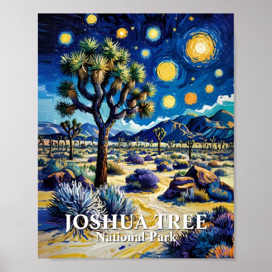Aangepaste Joshua Tree Van Gogh Starry Night Moder Poster (Voorkant)