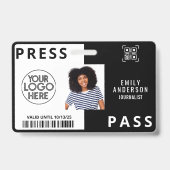 Aangepaste journalist Pers Foto ID Logo Horizontaa Badge (Voorzijde)