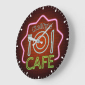 Aangepaste JOUW NAAM 50-inch Retro Neon Style Dine Grote Klok (Hoek)
