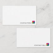 Aangepaste Jouw naam Business Company Logo Minimal Notitiekaartje (Voorkant / Achterkant)