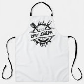 Aangepaste Jouw naam Chef Grill Cook Vaderdag Gift Schort (Voorkant)