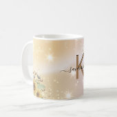 Aangepaste Jouw naam Elegant Sunflower High School Koffiemok (Voorkant links)