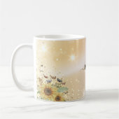 Aangepaste Jouw naam Elegant Sunflower High School Koffiemok (Links)