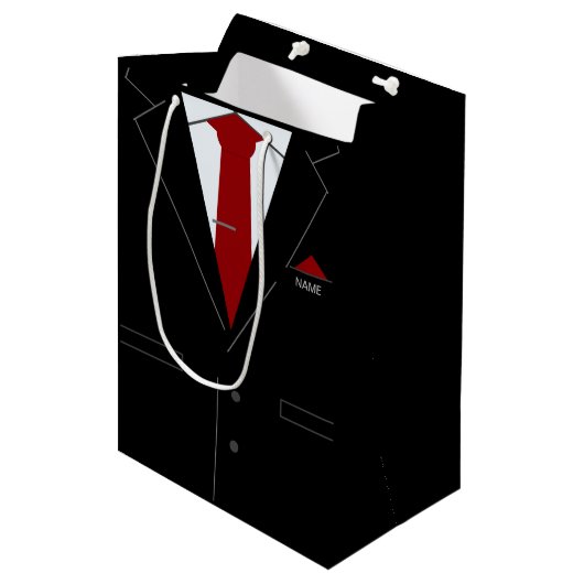 Aangepaste Jouw naam Gift Bag Funny Business Gift Medium Cadeauzakje (Voorkant Gekanteld)