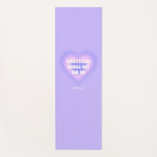 Aangepaste Jouw naam Paarse Aura Hart Manifestatie Yogamat (Voorkant)