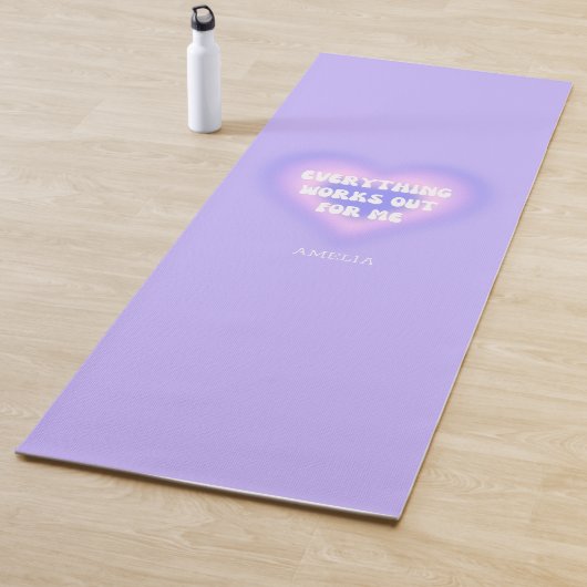 Aangepaste Jouw naam Paarse Aura Hart Manifestatie Yogamat (In situ)