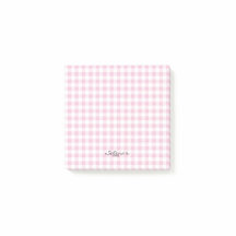 Aangepaste jouw naam post-it notities Gingham insp