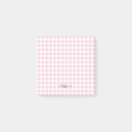 Aangepaste jouw naam post-it notities Gingham insp Post-it® Notes