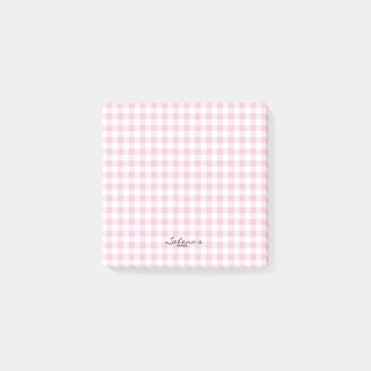 Aangepaste jouw naam post-it notities Gingham insp Post-it® Notes (Voorkant)