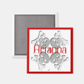 Aangepaste jouw naam schedel en crossbones magneet (Voorkant / Achterkant)