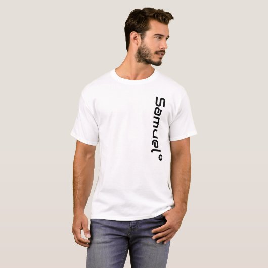 Aangepaste jouw naam toevoegen Zwart Tekst wit t-s T-shirt (Voorkant volledig)