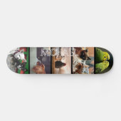 Aangepaste jouw naam voor fotocollage | 5 zwart persoonlijk skateboard (Horizontaal)
