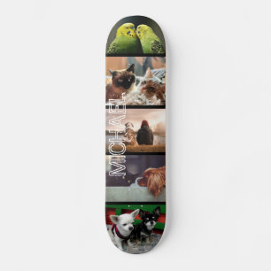 Aangepaste jouw naam voor fotocollage 5 zwart persoonlijk skateboard