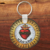 Aangepaste JOUW NAAM voor geschaald Label-ID-hoofd Sleutelhanger (Voorkant)