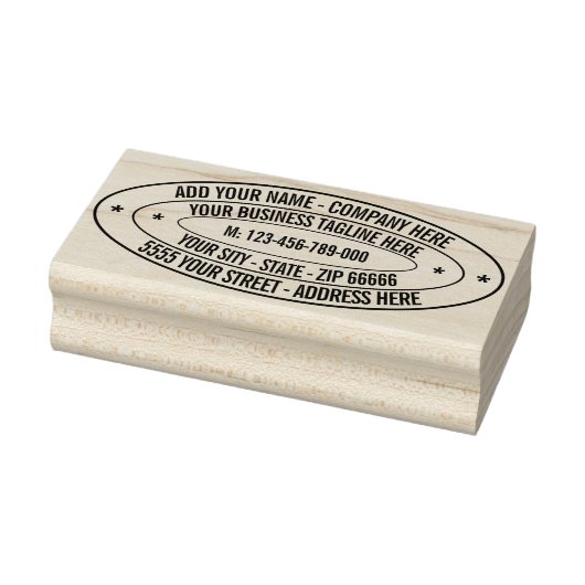 Aangepaste Jouw namen Info Adres Ovaal Rubber Stem Rubberstempel (Stempel)