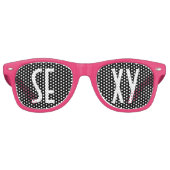 Aangepaste jouw tekst, afbeelding en achtergrondkl retro zonnebril (Voorkant)