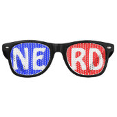 Aangepaste jouw tekst, afbeelding en achtergrondkl retro zonnebril (Voorkant)