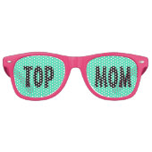 Aangepaste jouw tekst, afbeelding en achtergrondkl retro zonnebril (Voorkant)