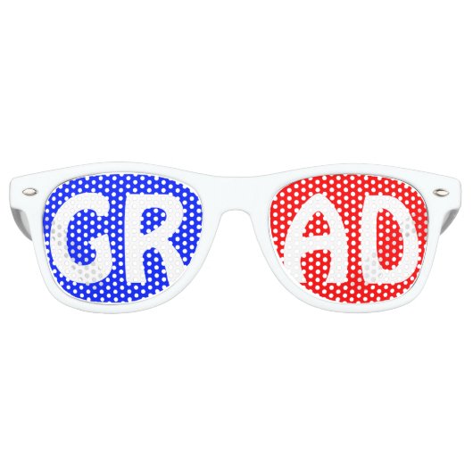 Aangepaste jouw tekst, afbeelding en achtergrondkl retro zonnebril (Voorkant)