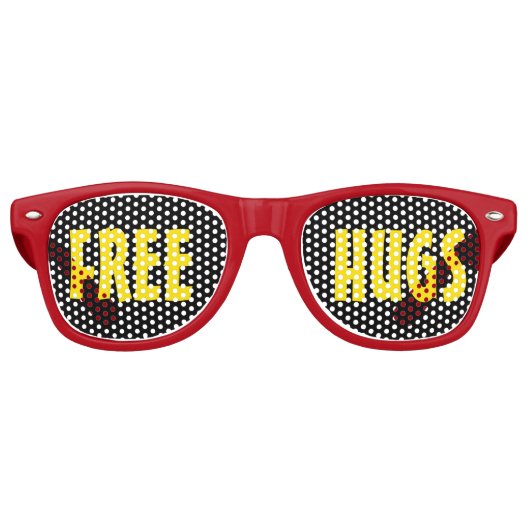 Aangepaste jouw tekst, afbeelding en achtergrondkl retro zonnebril (Voorkant)