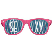 Aangepaste jouw tekst, afbeelding en achtergrondkl retro zonnebril (Voorkant)