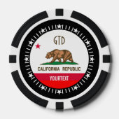 Aangepaste Jouw tekst California State Flag op een Poker Chips (Voorkant)
