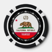 Aangepaste Jouw tekst California State Flag op een Poker Chips (Achterkant)
