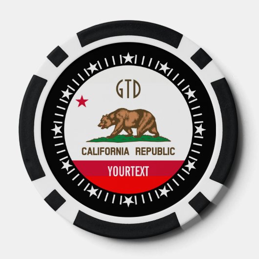 Aangepaste Jouw tekst California State Flag op een Poker Chips (Achterkant)