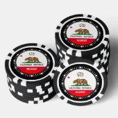 Aangepaste Jouw tekst California State Flag op een Poker Chips (Opstapeling)