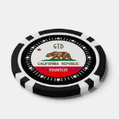 Aangepaste Jouw tekst California State Flag op een Poker Chips (Enkel)