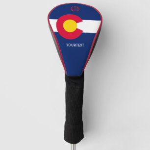 Aangepaste Jouw tekst Colorado-staatsvlag op een Golfheadcover
