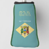 Aangepaste Jouw tekst Delaware State Flag op een Golfheadcover (Draai 90)