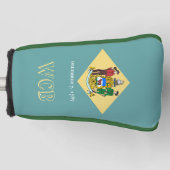 Aangepaste Jouw tekst Delaware State Flag op een Golfheadcover (Voorkant)