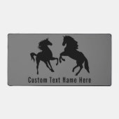 Aangepaste Jouw tekst en kleuren Paar Paard Bureaumat (Voorkant)