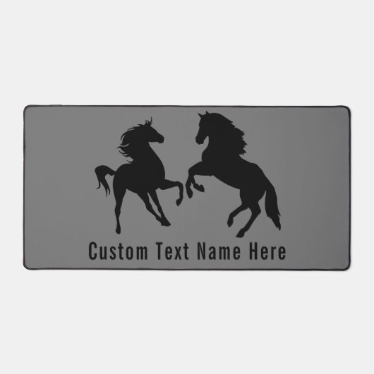 Aangepaste Jouw tekst en kleuren Paar Paard Bureaumat (Voorkant)